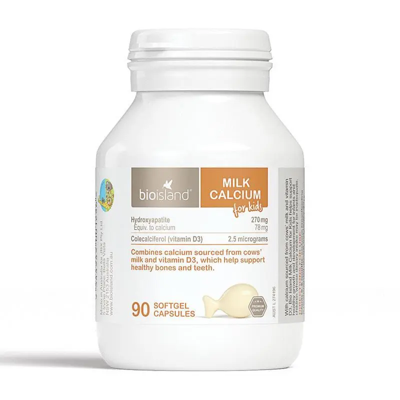 【Bio Island】 兒童液體牛奶鈣 90粒 Milk Calcium Kids 90 Capsules