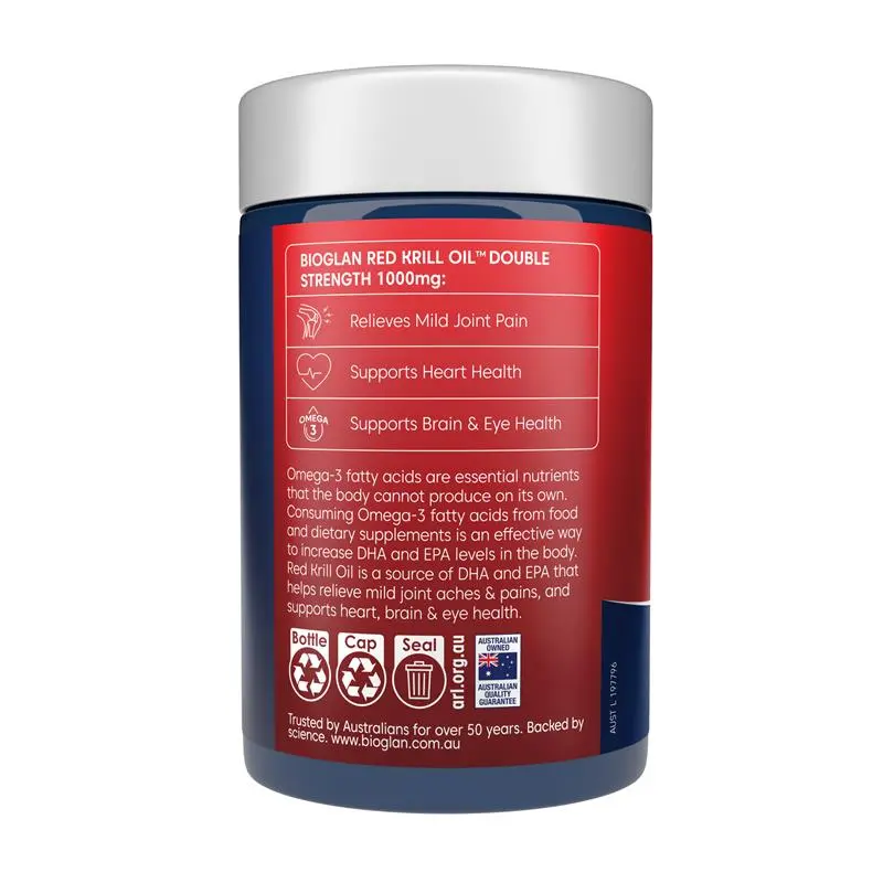即期品【BIOGLAN】紅磷蝦油1000mg 60顆 (EXP:10/2025) Red Krill Oil 1000mg 60 Capsules