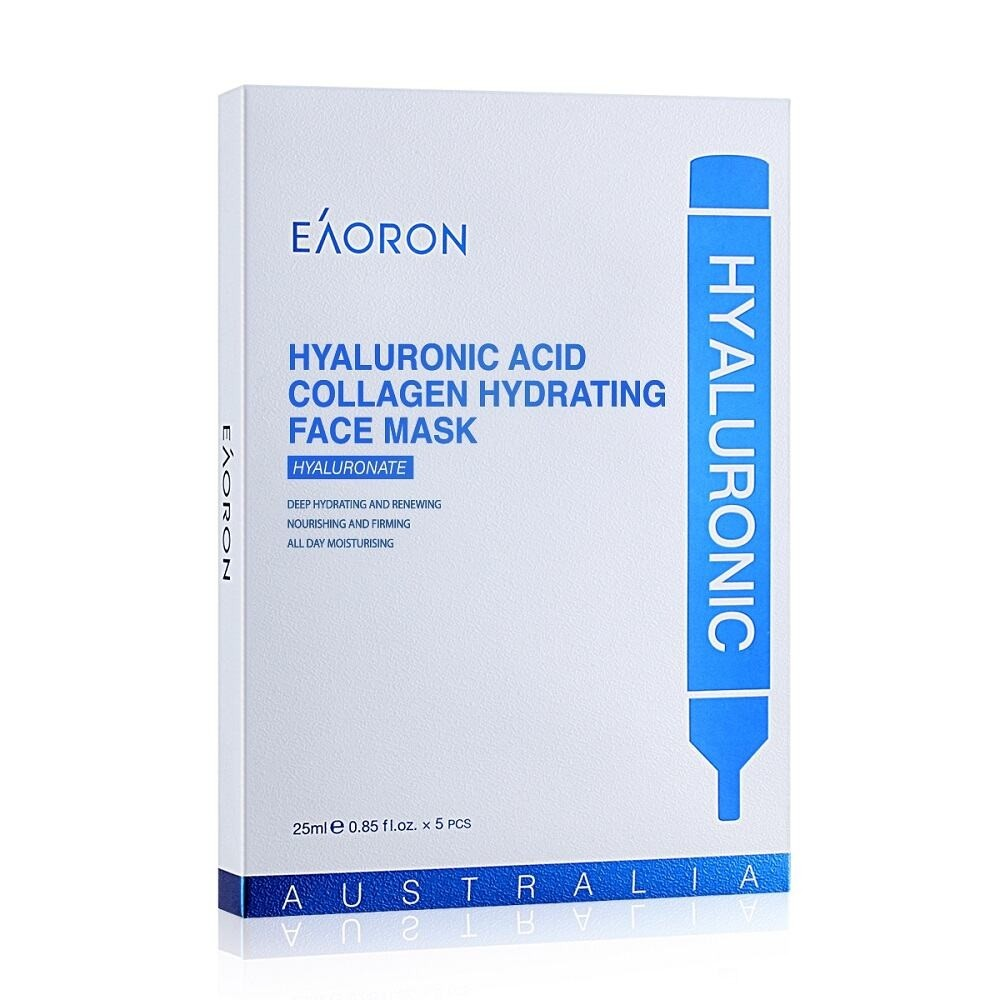 【EAORON】透明質酸膠原保濕面膜5片/盒 (EXP:20/02/2027) Hyaluronic Acid Collagen Hydrating Face Mask 25mL X 5