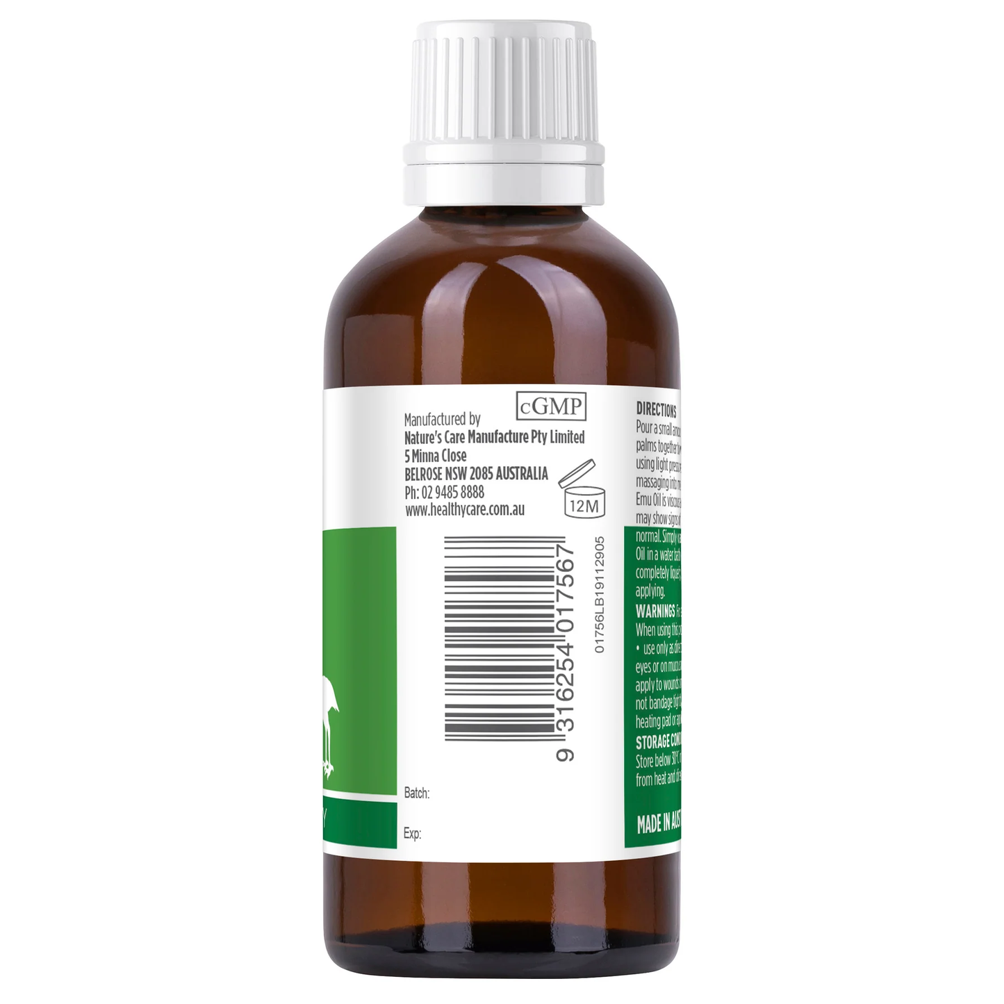 【Healthy Care】鴯鶓油 100mL (EXP:10/2027) Emu Heat Oil 100mL