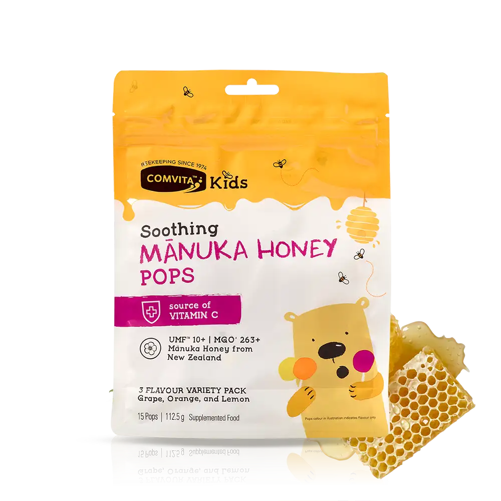 【COMVITA 康維他】兒童棒棒糖 15入 檸檬/葡萄/桔子 (EXP:10/2027) Kids Soothing Pops With UMF™ 10+ Mānuka Honey