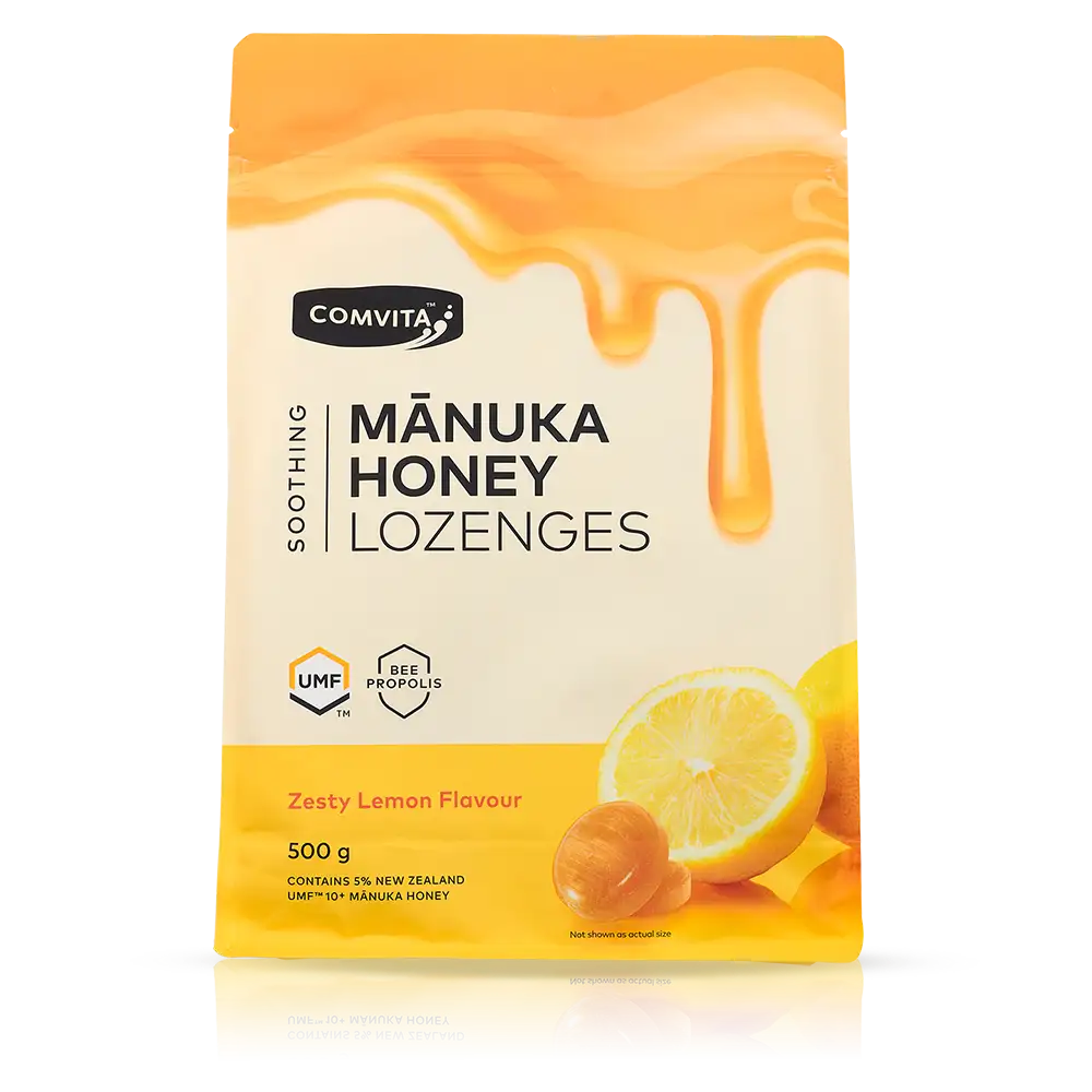 【COMVITA 康維他】麥盧卡蜂蜜蜂膠潤喉糖-檸檬 500g Mānuka Honey Lozenges with Propolis (Lemon and Honey)