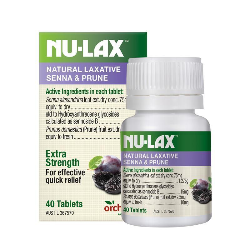 【NU-LAX】 樂康錠-西梅加強版 40顆 Natural Laxative Tablets with Senna and Prunes 40 Tablets
