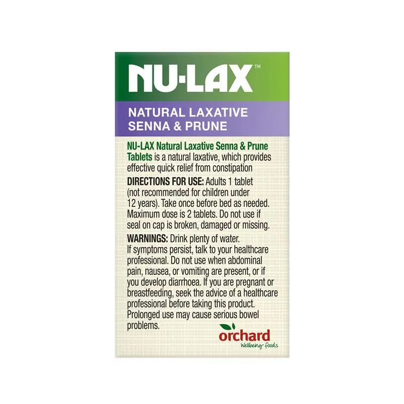 【NU-LAX】 樂康錠-西梅加強版 40顆 Natural Laxative Tablets with Senna and Prunes 40 Tablets