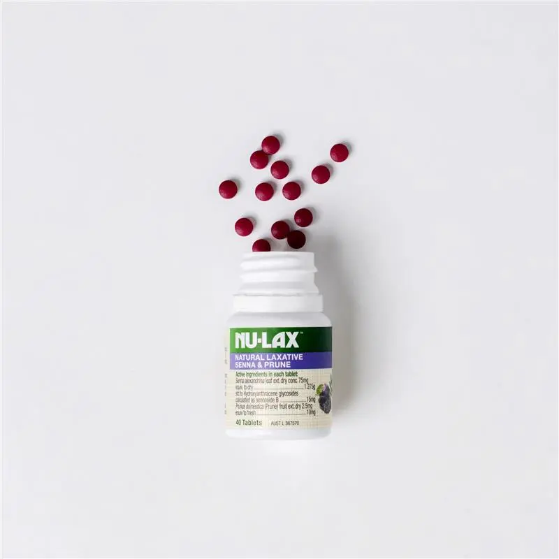 【NU-LAX】 樂康錠-西梅加強版 40顆 Natural Laxative Tablets with Senna and Prunes 40 Tablets