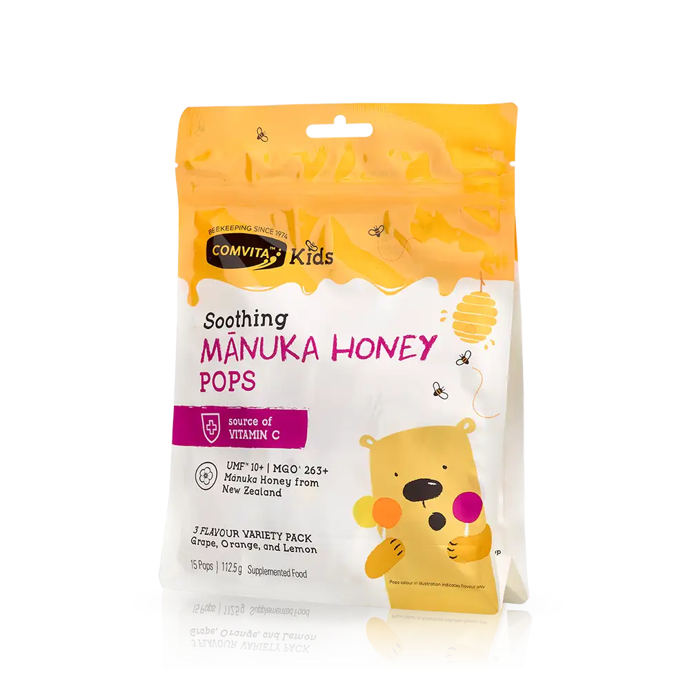 【COMVITA 康維他】兒童棒棒糖 15入 檸檬/葡萄/桔子 (EXP:10/2027) Kids Soothing Pops With UMF™ 10+ Mānuka Honey