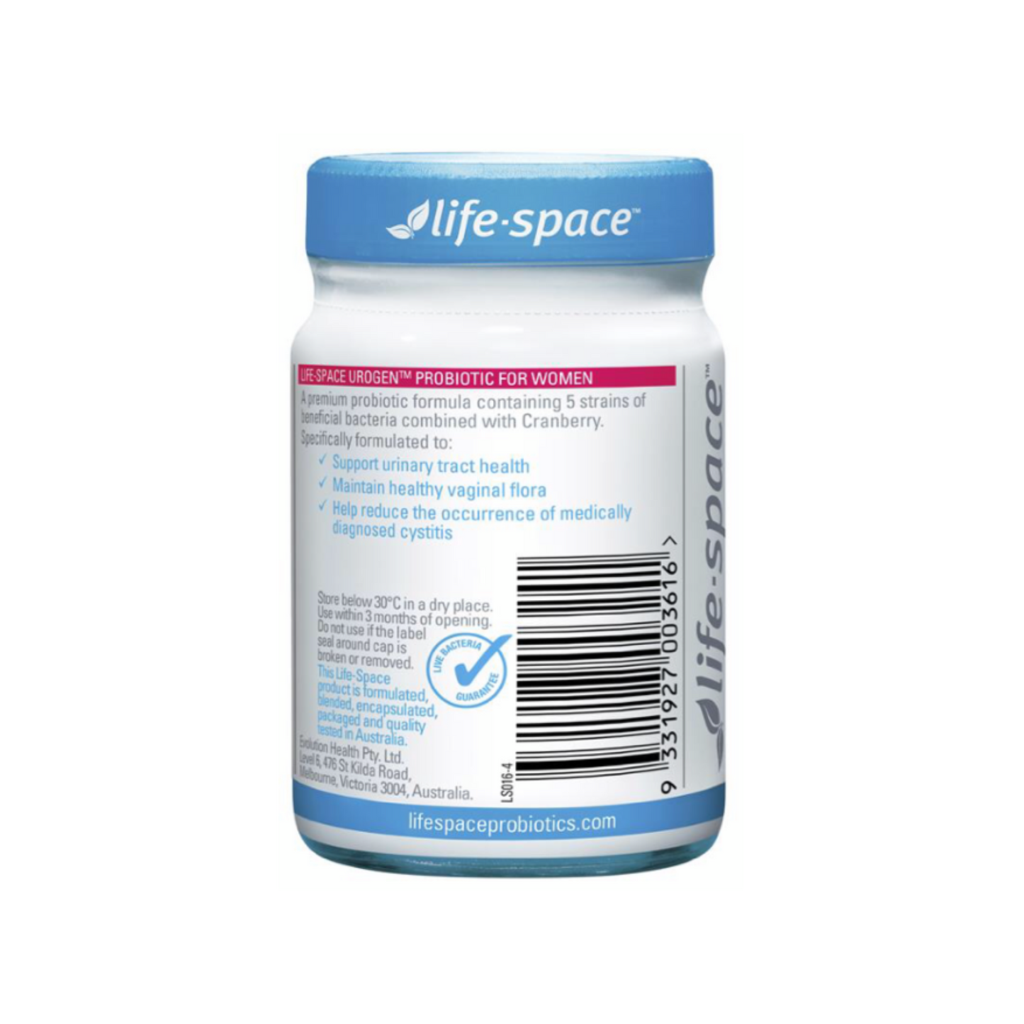 預購【Life Space】女性益生菌-添加蔓越莓 60顆 Urogen Probiotic For Women 60 Capsules