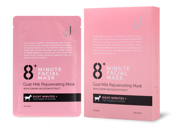 【Jema Rose】8分鐘 提亮靚白面膜 保濕補水面膜 山羊奶修護面膜 8+ FACIAL MASKS