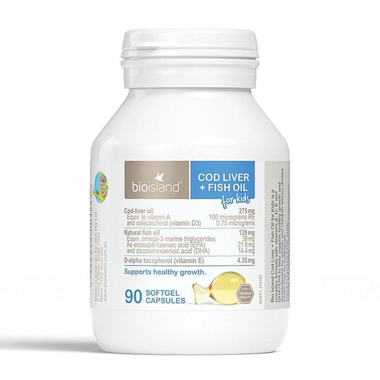 預購【Bio Island 】嬰幼兒鱈魚肝+魚油 90粒 Cod Liver + Fish Oil Kids 90 Capsules