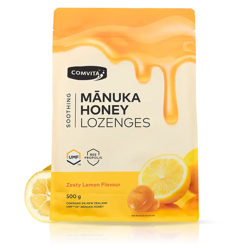 【COMVITA 康維他】麥盧卡蜂蜜蜂膠潤喉糖-檸檬 500g Mānuka Honey Lozenges with Propolis (Lemon and Honey)