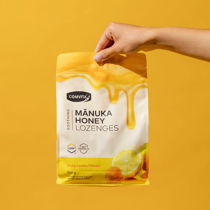 【COMVITA 康維他】麥盧卡蜂蜜蜂膠潤喉糖-檸檬 500g Mānuka Honey Lozenges with Propolis (Lemon and Honey)