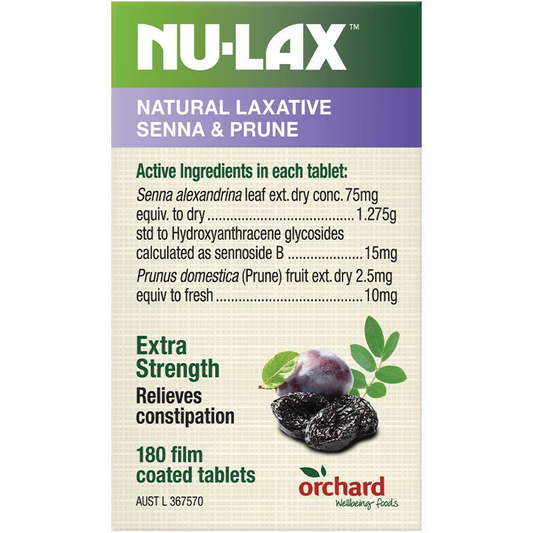【【NU-LAX】 樂康錠-西梅加強版 180顆 Natural Laxative Tablets with Senna and Prunes 180 Tablets