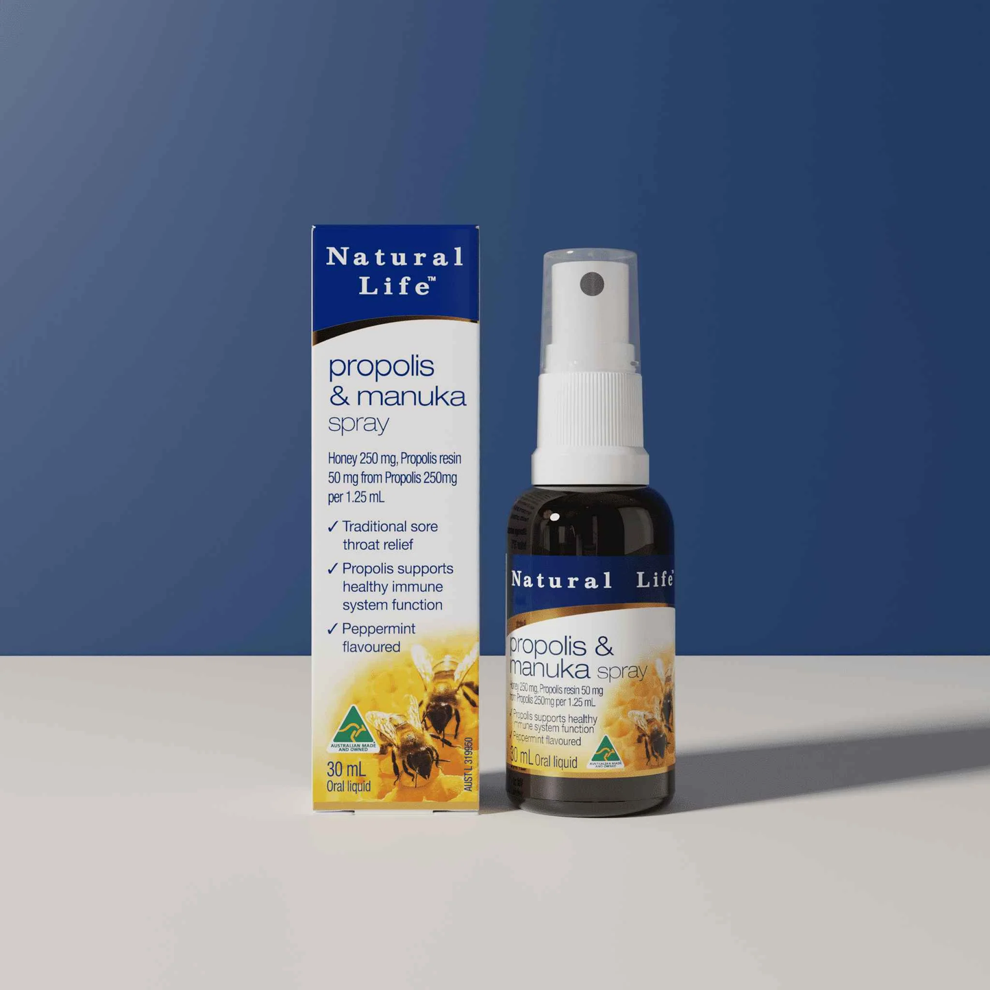 【Natural Life】麥盧卡蜂蜜喉嚨蜂膠噴霧 30mL (EXP:11/2026) Propolis & Manuka Honey Spray 30mL